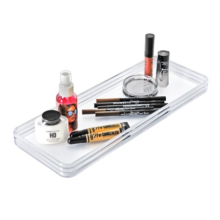 Azar Displays Clear Acrylic Open Rectangle Cosmetic Tray and Tank Tray 252724-GS-1PK